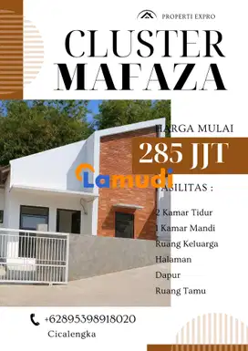 Cluster mafaza cicalengka, rumah minimalis modern angsuran flat