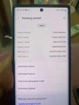 Jual second samsung note 10+