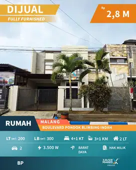 Dijual Rumah Full Furnished di Boulevard Pondok Blimbing Indah, PBI Ar