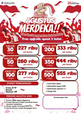 Promo Wifi Internet Unlimited Myrepublic