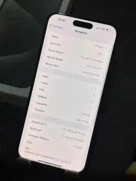 Iphone 15 promax 256gb inter