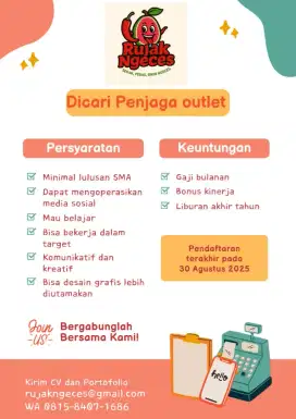 Urgent dibutuhkan segera Penjaga Outlet