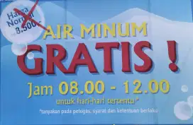 GRATIS Air minum Isi Ulang BIRU Perum TAS-3 Wonoayu (08.00-12.00)