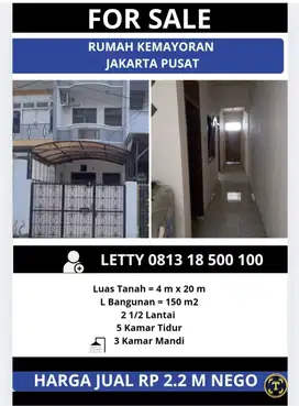 Rumah Siap Huni Bisa KPR Kemayoran Jakarta Pusat Rp 2.2 M Nego