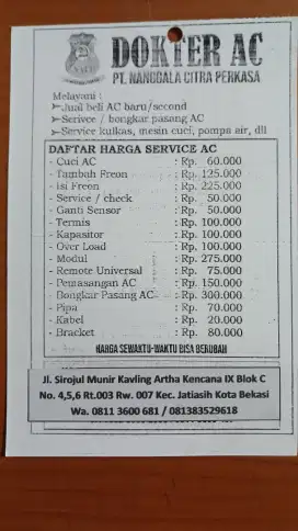 DOKTER AC  (JASA SERVICE)