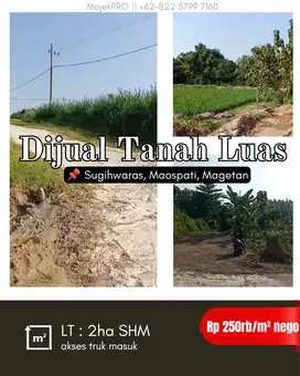 Dijual Lahan Luas Murah Sugihwaras Maospati