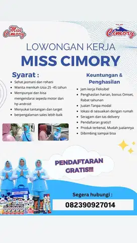 LOWONGAN PEKERJAAN SALES MISS CIMORY