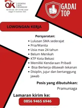 Lowongan pekerjaan Pramuniaga
