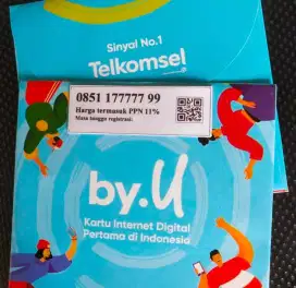 (bisa COD) Nomor Cantik Kartu TELKOMSEL by.U HOKI PANCA 77777 99