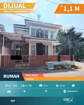 Dijual Rumah posisi hook Full furnish Perumahan Dieng Malang