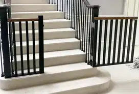 handrail kayu railing tangga minimalis