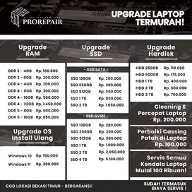 Jasa Upgrade & Treatment Laptop Termurah