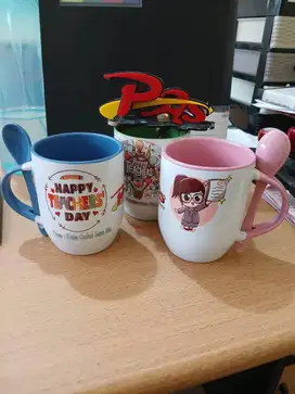 MUG WARNA DALAM+SENDOK ( CUSTOM )