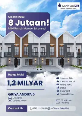 Cluster Baru 3 kamar tidur Lokasi Di Cilangkap