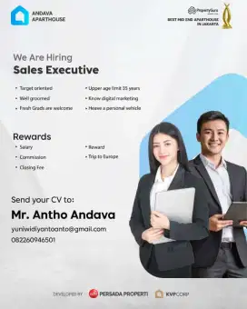 Dicari sales inhouse di andava andava aparthouse