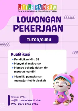 LOWONGAN KERJA TUTOR BIMBA & BIMBEL