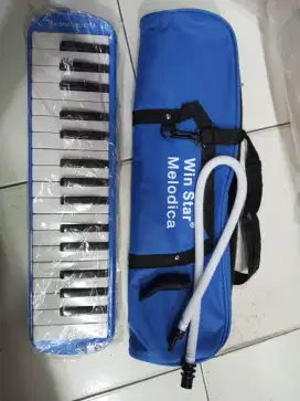 Mainan anak pianika Tiup win star biru