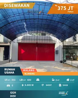 Disewakan Ruang Usaha Siap Pakai Poros Jalan di Blimbing Malang