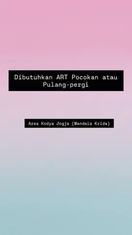 Dicari ART PP/pocokan