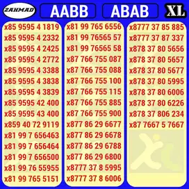 XL-B) NOCAN XL AABB ABAB ABBA kartu perdana nomor cantik seri rapi mur