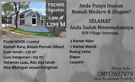 Dijual Cepat Rumah Baru HOOK Luas BSB Village Semarang Kota