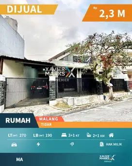 Rumah di Second Road Tidar Malang Kondisi Bagus Siap Huni