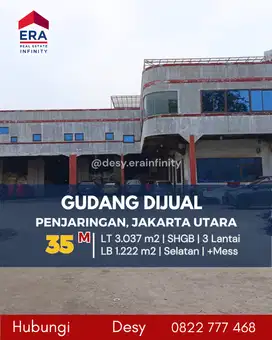 Dijual Gudang Penjaringan Jakarta Utara Strategis Cocok untuk Usaha