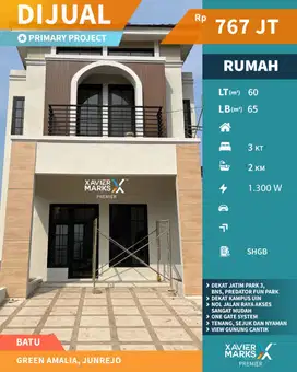 Rumah Modern Minimalis Konsep Vila Dekat Banyak Wisata di Batu