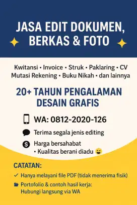 EDIT FOTO BERKAS DOKUMEN EDITING DESAIN DESIGN GRAFIS GRAPHIC LOGO