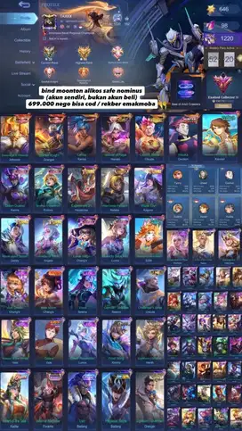 Akun Mobile Legends ML murah nego