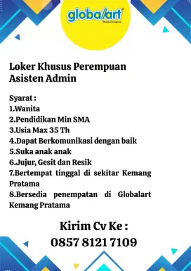 Lowongan Asisten Admin