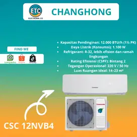 AC CHANGHONG PENDINGIN RUANGAN 1,5 PK CSC-12NVB4 UNIT ONLY