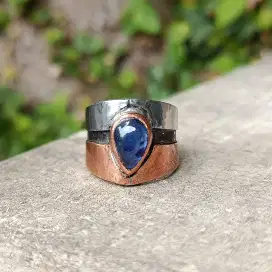 Blue Safir kristal Cincin Stylish