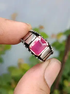 Cincin Batu Red Ruby Kristal