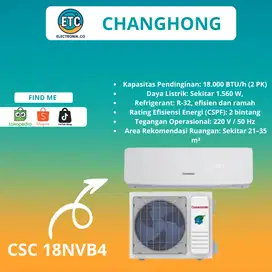 AC CHANGHONG PENDINGIN RUANGAN 2 PK CSC-18NVB3 UNIT ONLY