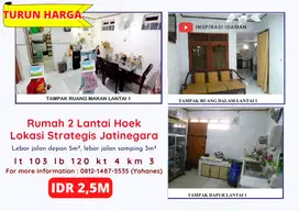 Rumah 2 Lantai Hoek Lokasi Strategis Jatinegara