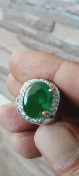 Jadeite jade giok Burma type A imperial ring perak