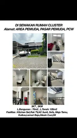 Disewakan rumah cluster dipekanbaru jln.area pemuda