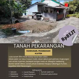 TANAH PEKARANGAN MURAH MERIAH LUAS 101M AREA PRAMBANAN, KLATEN