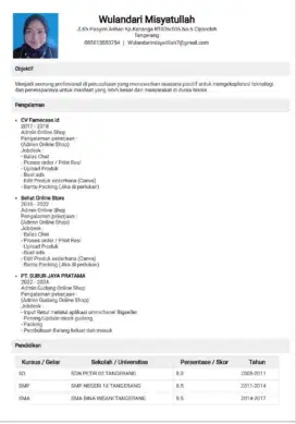 Sedang Mencari Pekerjaan Admin online shop
