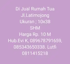 Di Jual Rumah tua hitung Tanah, jl Latimojong