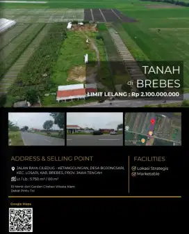 Dijual Tanah Jalan Raya Ciledug Losari Brebes