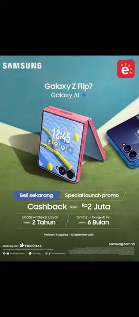 Samsung Galaxy Flip 7 256 GB cicilan home Credit mulai dari 1.5 jt an