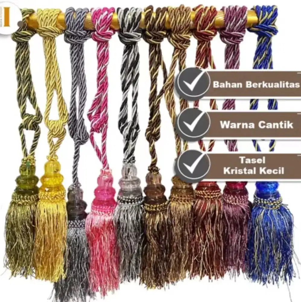 Tesel Tasel gorden Tassel KRISTAL KECIL tali Crystal minimalis