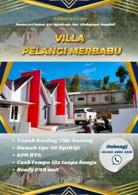 Dijual Villa vie Merbabu siap Bangun