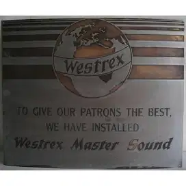 Antik iklan plat besi kuningan embossed WESTREX MASTER SOUND  Mine co