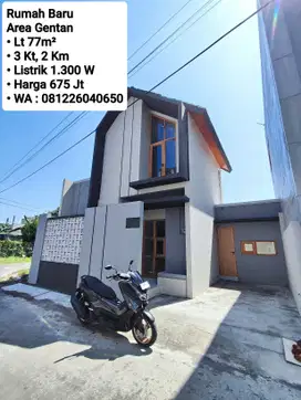 Jual Rumah Baru di Gress Area Perumahan Gentan,Dekat Laweyan,Purwosari