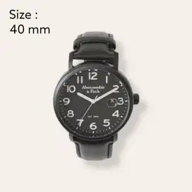 Abercrombie & Fitch Leather-Strap Watch - Black