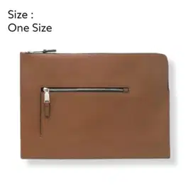 Calvin Klein Men's Box Calf L-zip Pouch