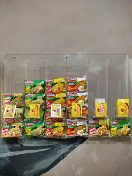 Akrilik rak indomie tempat mie instan